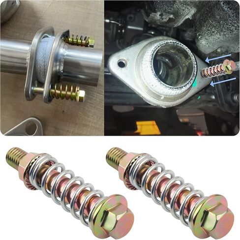 2PCS Car Exhaust Manifold Bolts,Steel M10x1.5 mm Exhaust Bolts and Nuts Kit with Springs for Exhaust Gasket,Professional Exhaust Flange Bolts Car Accessories for Most Cars (Gold) in Saudi Arabia