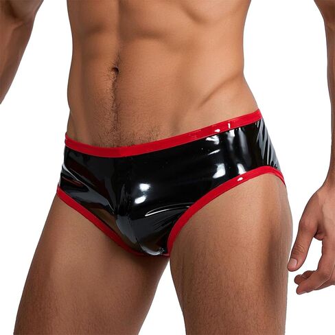 IOKUKI Latex Rubber Thong for Men,Latex G-String Handmade Club Shorts Cosplay Party Accessories in Kuwait