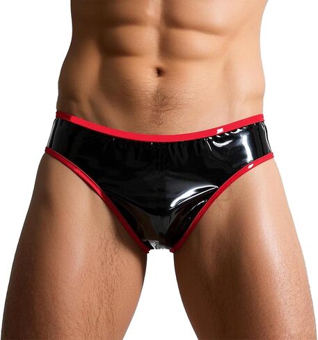 IOKUKI Latex Rubber Thong for Men,Latex G-String Handmade Club Shorts Cosplay Party Accessories in Kuwait