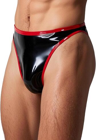IOKUKI Latex Rubber Thong for Men,Latex G-String Handmade Club Shorts Cosplay Party Accessories in Kuwait