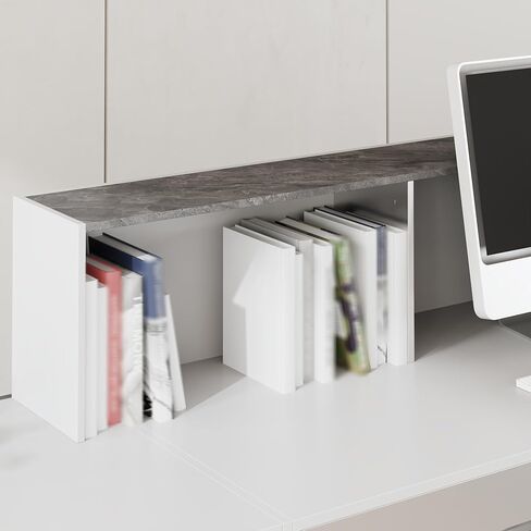 Large Modern Reception Desk, 86.6" Long Business Front Reception Desk with Storage Open Shelves, Office Display Counter Table, Retail Check Out Counter for Office, Salon (White &Grey) in Kuwait