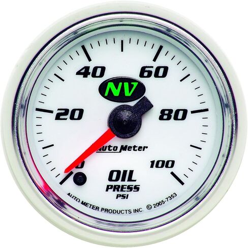 Auto Meter 7353 NV 2-1/16" 0-100 PSI Full Sweep Electric Oil Pressure Gauge in Saudi Arabia