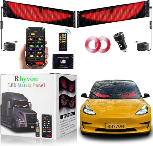 2PCS Devil Eyes Light for Cars，Led Eyes for Car Windshield，Programmable Led Sign，Controlled by a Remote Control and a Bluetooth APP，Suitable for Cars, SUVs & Trucks. in Saudi Arabia