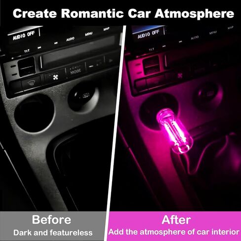 لافتة ضوئية LED باللون الوردي لسيارة الأجرة | ضوء ليلي للسيارة USB للتحكم باللمس، كابل USB لملحقات السيارة باللون الوردي الفاتح، ملصق مع خطاف وامض لأكواب الشفط (1 * أضواء صغيرة للتحكم باللمس 1 * لافتات سيارات) in Kuwait