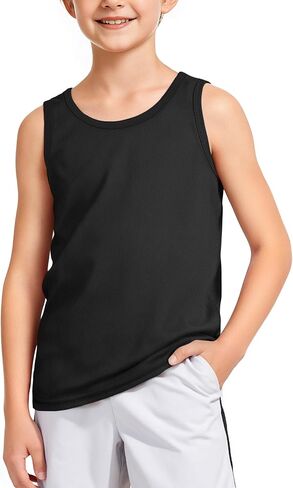 Boys Tank Tops Quick Dry Athletic Basketball Undershirts Kids Mesh Sleeveless Shirts for Youth 7-14 Years Old in Kuwait