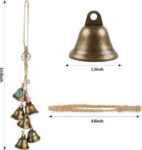 2 Piece Witch Bells for Door,Bells for Door Knob,Witches Bells for Door for Protection,Coffee Shop and Store Decorative Wind Chimes,Decorative Bells for Holidays Such As Christmas and New Year in Saudi Arabia