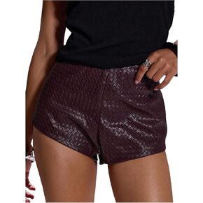 Milumia Women's Sexy Faux Leather Mini Shorts Low Rise Hot Pants Going Out Clubwear in Saudi Arabia