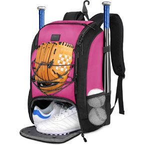 MATEIN Baseball Backpack, Softball Bat Bag with Shoes Compartment for Youth, Boys and Adult, Lightweight Baseball Bag with Fence Hook Hold TBall Bat, Batting Mitten, Helmet, Caps, Teeball Gear in Kuwait