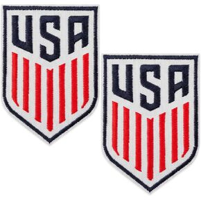 2 PCS World Cup US 2026 American Soccer Patch Embroidered Shield Sew-On with Hook and Loop for Backpacks Caps Hats Jackets, Uniform Emblems Sports Event Merchandise Gift for Soccer Fan Football Player in Saudi Arabia