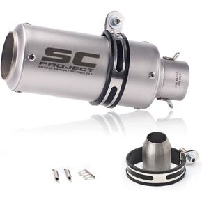 Motorcycle exhaust pipe, modified small tube design, silver-white, compatible with R15, R3 in Kuwait