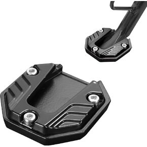 Motorcycle Kickstand Pad, Alloy Motorbike Kickstand Plate, Anti-slip Side Stand Extension Plate, Universal Motorcycle Support Accessory (Black) in Saudi Arabia