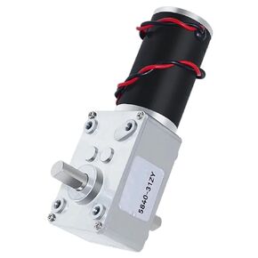 5840-31ZY DC Worm Gear Motor, Double Short Output Shaft with Self-Locking, Full Metal Gears, 12V 24V Reversible Speed Control, 100KG.CM Torque (27RPM 24V Fixed Bracket) in Saudi Arabia