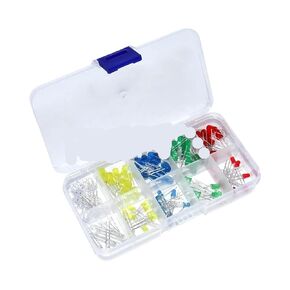 100-200PCS 3MM 5MM LED Diode Assorted Kit F3 F5 Light Emitting Electronic Kit(5mm-kit-100pcs) in Saudi Arabia