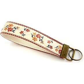 Celokiy Embroidered Fabric Wristlet Keychain for Women, Cute Wrist Key Chain with Metal Hardware in Kuwait