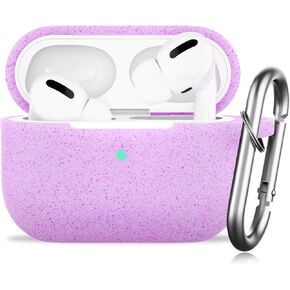 for AirPods Pro(2nd Generation/1st Generation)，Protective Silicone Cover with Keychain,Compatible with Apple AirPods Pro 2, Front LED Visible (Black) in Kuwait