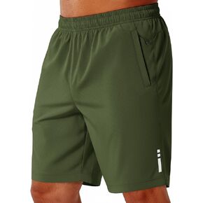 COOFANDY Mens Athletic Running Shorts 9" Lightweight Quick Dry Drawstring Mesh Gym Shorts with Zipper Pockets in Kuwait