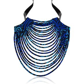 African Necklace for Women, Ankara Multi-Strand Cotton Fabric Statement Necklace, Handmade Bold African Jewelry in Saudi Arabia