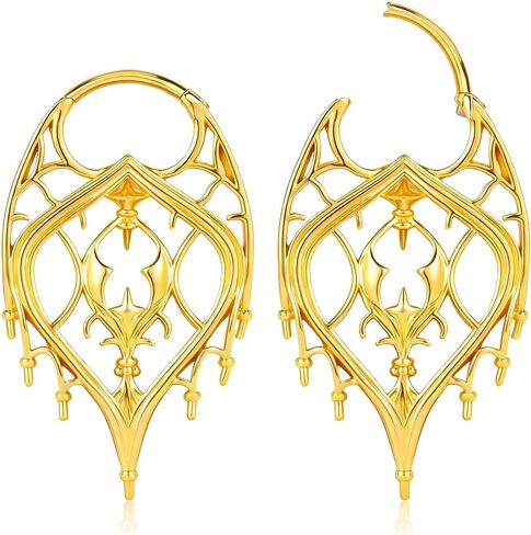 2PCS Ear Weights Hangers for Stretched Ear Lobes, Stainless Steel Gothic Dangle Ear Weights Gauges, Hypoallergenic Ears Expander Hangers Body Piercing Jewelry for Women and Men in Saudi Arabia