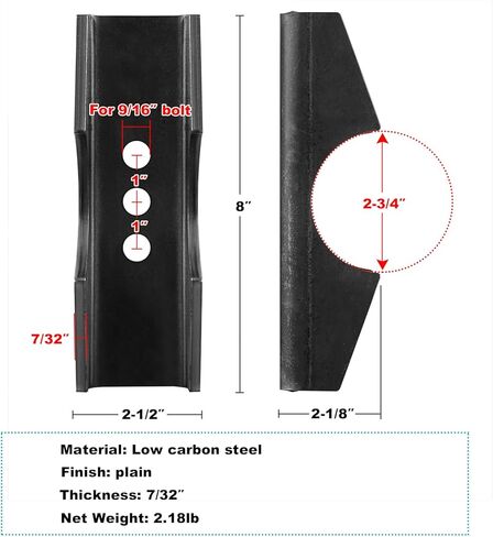 2 Pack Trailer Axle Spring Perch Seats Fits 2-3/4" (2.75") OD Tube, Leaf Spring Saddle Mount Bracket in Saudi Arabia