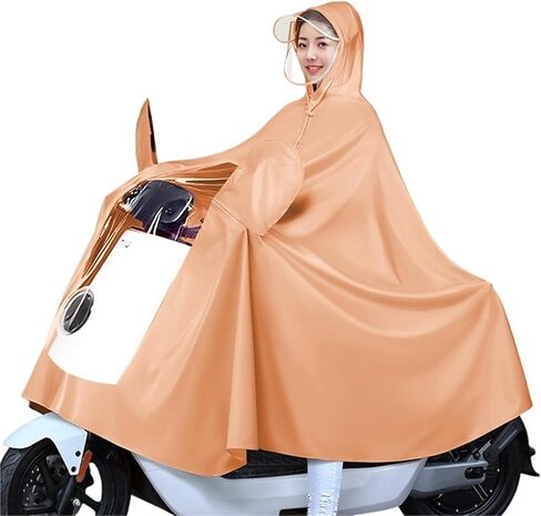 Waterproof rain poncho, Electric bike rainwear, Universal Mobility Cape Cover Rainwear Cycling Hooded Poncho with Mirror for E-bikes,Motorcycles Scooters(Orange,4X-Large) in Saudi Arabia