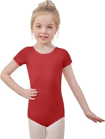 Century Star Short Sleeve Ballet Leotards for Girls 2-14 Years - Toddler Dance Outfits Ballerina Gymnastics Clothes Kids in Saudi Arabia