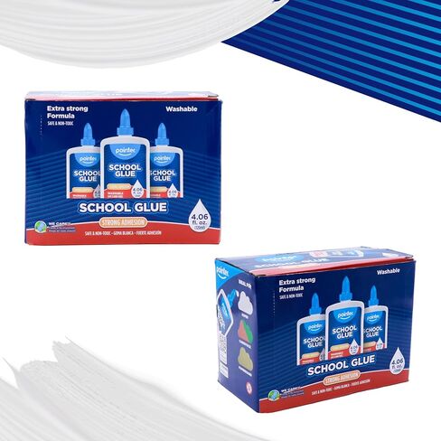 Pointer School Glue, Strong Adhesion White Glue, Non-Toxic Washable, 4.06 fl oz Bottles, 12 Pack, for Classroom Crafts, Back-to-School Supplies in Saudi Arabia