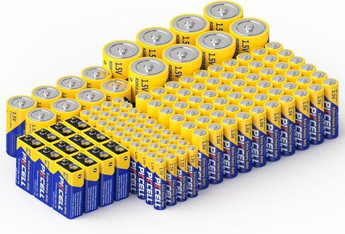 PKCELL AA AAA Battery Value Pack for Computer Mice - 50 Count (30 AA + 20 AAA) | 1.5V Long-Lasting Alkaline Batteries with 10-Year Shelf Life - Bulk Savings Bundle in Kuwait
