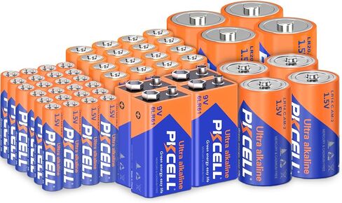 PKCELL AA AAA Battery Value Pack for Computer Mice - 50 Count (30 AA + 20 AAA) | 1.5V Long-Lasting Alkaline Batteries with 10-Year Shelf Life - Bulk Savings Bundle in Saudi Arabia