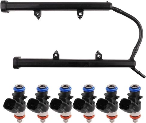 سكة وقود مع حاقنات متوافقة مع Grand Cherokee 2011-2015 Dodge Avenger 2011-2014 Charger Challenger 2011-2019، 200 300 2011-2019 3.6L استبدال 53034198AC 5184085AD in Kuwait