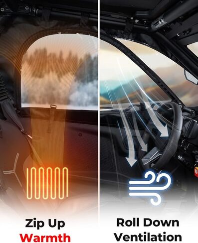أبواب علوية لكابينة KEMIMOTO متوافقة مع 2024+ CFMOTO ZFORCE 950 SPORT 4، ترقية سحاب YKK مقاوم للماء ونوافذ علوية ناعمة للحماية من الثلوج والمطر (4 مقاعد) in Kuwait