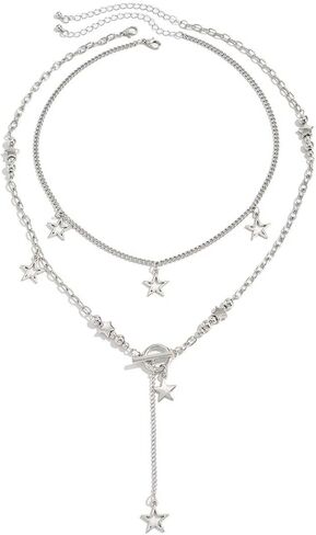 Gothic Star Skull Skeleton Choker Necklace Beaded Y2k Star Necklace Punk Goth Rhinestones Skull Pendant Fairy Grunge Chain Indie Hiphop Choker For Women Girls in Saudi Arabia