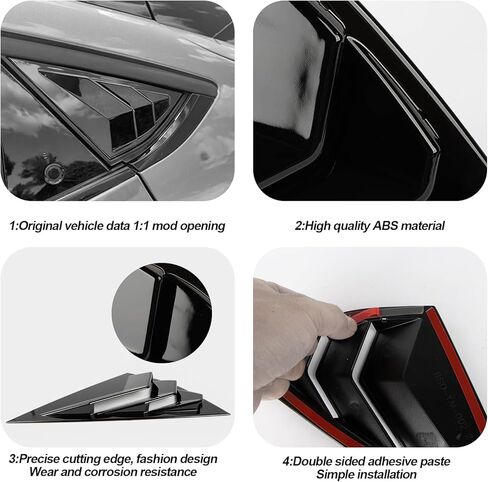 PSLER Side Scoop Louvers Cover for Mach E 2021 2022 2023 2024 2025 Window Visor Cover (Glossy Black) in Saudi Arabia