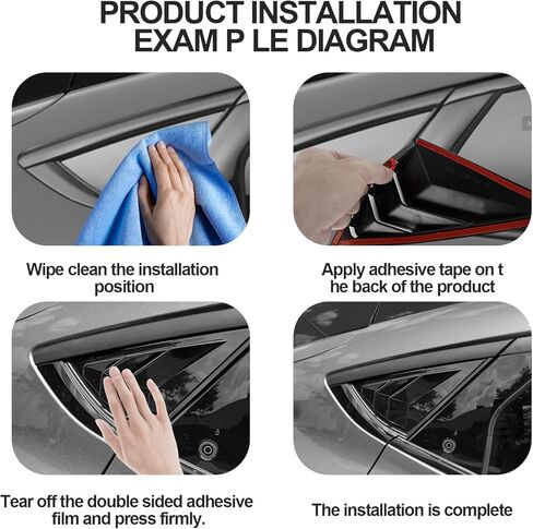 PSLER Side Scoop Louvers Cover for Mach E 2021 2022 2023 2024 2025 Window Visor Cover (Glossy Black) in Saudi Arabia