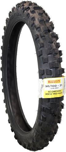 إطار الدراجة النارية الأمامي Pirelli Scorpion MX32 Mid-Hard 90/100-21 (57M) – إطار موتوكروس للمنافسة؛ نوع أنبوب NHS مع نمط مداس للتوجيه الدقيق والفرملة والثبات على الأراضي المتوسطة إلى الصلبة in Kuwait
