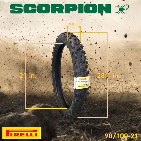 إطار الدراجة النارية الأمامي Pirelli Scorpion MX32 Mid-Hard 90/100-21 (57M) – إطار موتوكروس للمنافسة؛ نوع أنبوب NHS مع نمط مداس للتوجيه الدقيق والفرملة والثبات على الأراضي المتوسطة إلى الصلبة in Kuwait