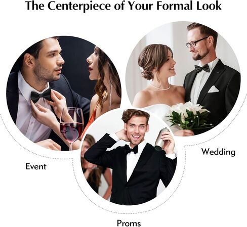 قطعتان من ربطات العنق للرجال، ربطة عنق سوداء قابلة للتعديل، ربطة عنق كلاسيكية من الساتان مربوطة مسبقًا، ربطة عنق سوداء لحفلات الزفاف والولائم والتخرج والمناسبات الرسمية in Kuwait