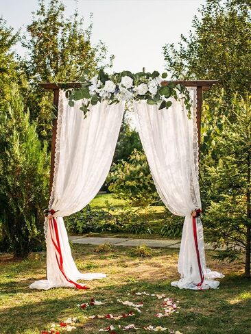 29.5in Artificial Peony Floral Swag, Simulation Mixed Flower Lintel Wall Hanging Faux Floral Swag Wreath with Green Leaves, Wedding Arch Garland for Ceremony Table Centerpiece (Magnolia) in Saudi Arabia