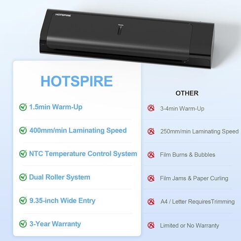 جهاز تغليف حراري OL253 للمعلمين والمكاتب المنزلية، جهاز تغليف سطح المكتب سريع التسخين مع تغليف ناعم وخالي من الفقاعات، يناسب أكياس بحجم A4 وLetter، سعة 3-5 مل in Kuwait