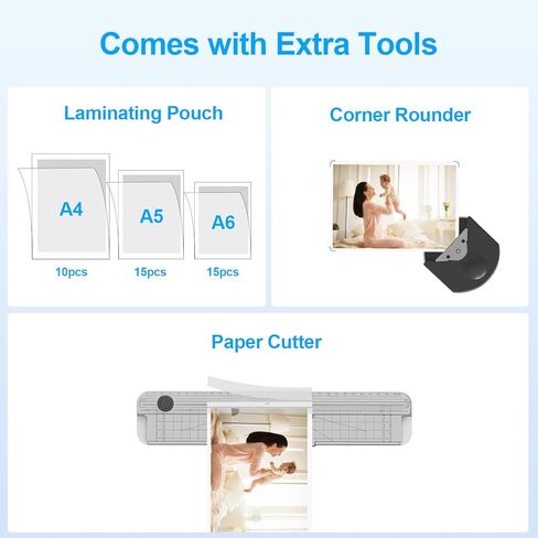 جهاز تغليف حراري OL253 للمعلمين والمكاتب المنزلية، جهاز تغليف سطح المكتب سريع التسخين مع تغليف ناعم وخالي من الفقاعات، يناسب أكياس بحجم A4 وLetter، سعة 3-5 مل in Kuwait
