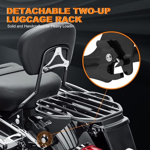 Black Detachable Two-Up Luggage Rack Motorcycle Rear Mounting Rack for Harley Touring Street Glide Road King Road Glide Electra Glide CVO Limited Custom 2009-2025 in Saudi Arabia