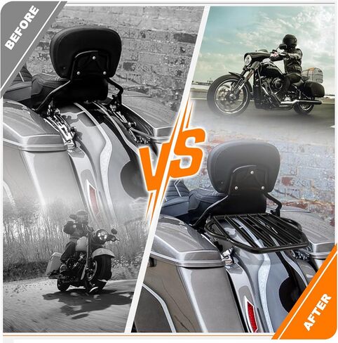 Black Detachable Two-Up Luggage Rack Motorcycle Rear Mounting Rack for Harley Touring Street Glide Road King Road Glide Electra Glide CVO Limited Custom 2009-2025 in Saudi Arabia