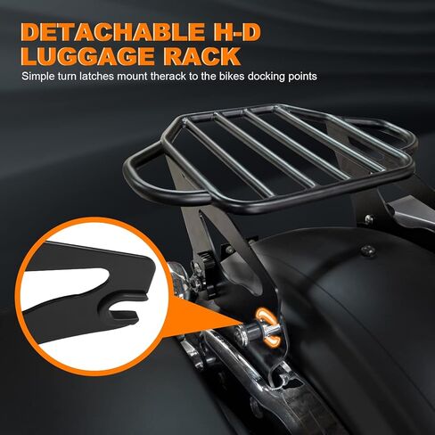 Black Detachable Two-Up Luggage Rack Motorcycle Rear Mounting Rack for Harley Touring Street Glide Road King Road Glide Electra Glide CVO Limited Custom 2009-2025 in Saudi Arabia