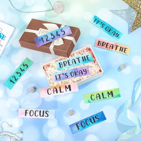 Laumoi 50 Pcs Anxiety Sensory Stickers Textured Calming Strips Tactile Rough Sensory Calm Stickers Adhesive Textured Tape Fidget Pack Anti Stress Strips for Adults(Watercolor Style) in Saudi Arabia