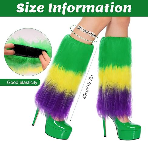 Mardi Gras Leg Warmer Covers Mardi Gras Costume Accessory for Women Men Purple Gold Green Long Boots Cuff Cover in Saudi Arabia