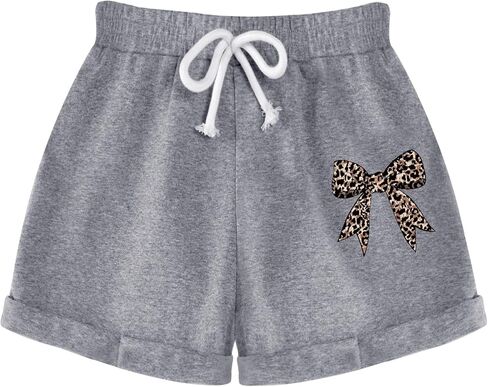Girls Shorts Cute Summer Graphic Elastic Waist Drawstring Casual Cotton SweatShorts in Saudi Arabia