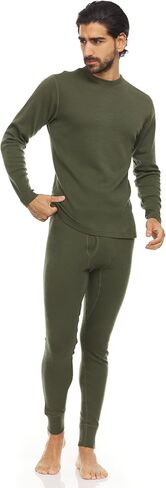 100% Merino Wool - Men's Midweight Top and Bottom - Thermal Base Layer Set - Olive Drab - Large in Saudi Arabia