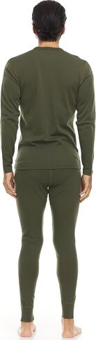 100% Merino Wool - Men's Midweight Top and Bottom - Thermal Base Layer Set - Olive Drab - Large in Saudi Arabia