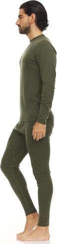 100% Merino Wool - Men's Midweight Top and Bottom - Thermal Base Layer Set - Olive Drab - Large in Saudi Arabia
