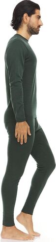 100% Merino Wool - Men's Midweight Top and Bottom - Thermal Base Layer Set - Forest Green - Large in Saudi Arabia
