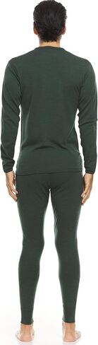 100% Merino Wool - Men's Midweight Top and Bottom - Thermal Base Layer Set - Forest Green - Large in Saudi Arabia